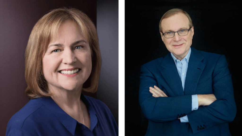 Jody Allen (left) and Paul Allen (right)