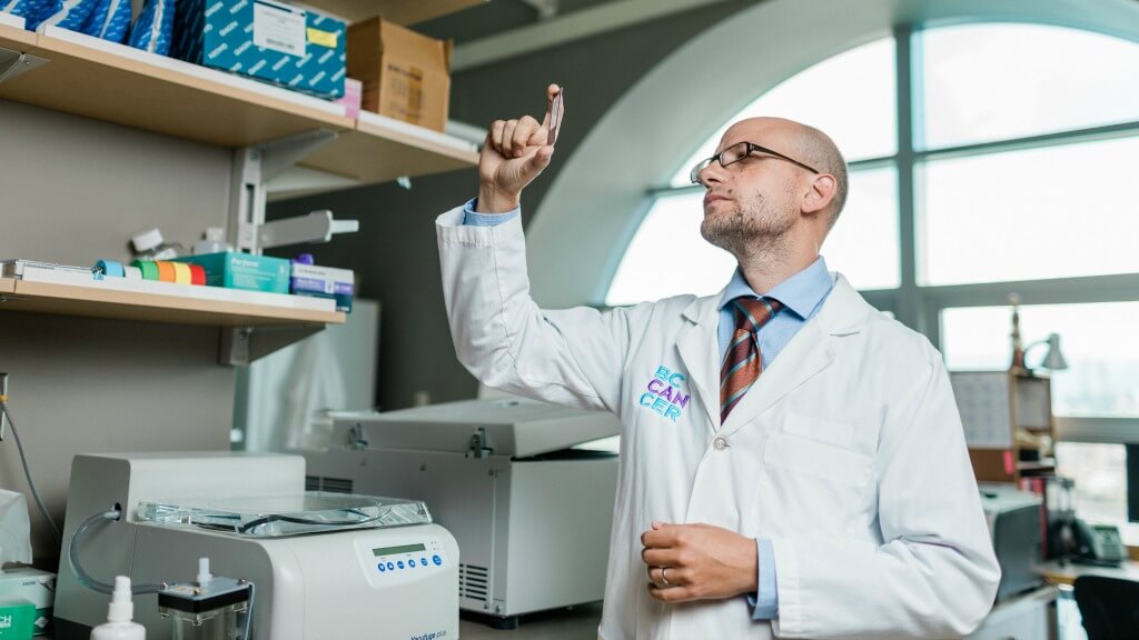 Allen Distinguished Investigator Christian Steidl, M.D., recently led a study uncovering new molecular tricks Hodgkin lymphoma tumors use to survive — and possible new targets for therapies. Photo courtesy of BC Cancer Foundation.