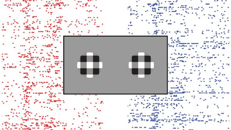 neurons firing or not firing in response to the presence of a visual mask