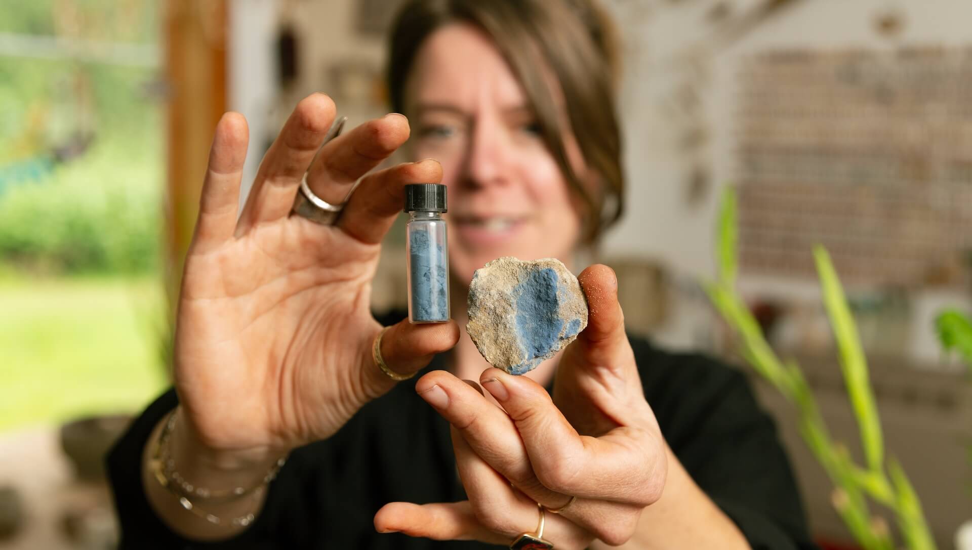 Heidi Gustafson Holds Blue Ochre, a color that was used to visualize the Immune Health Dataset