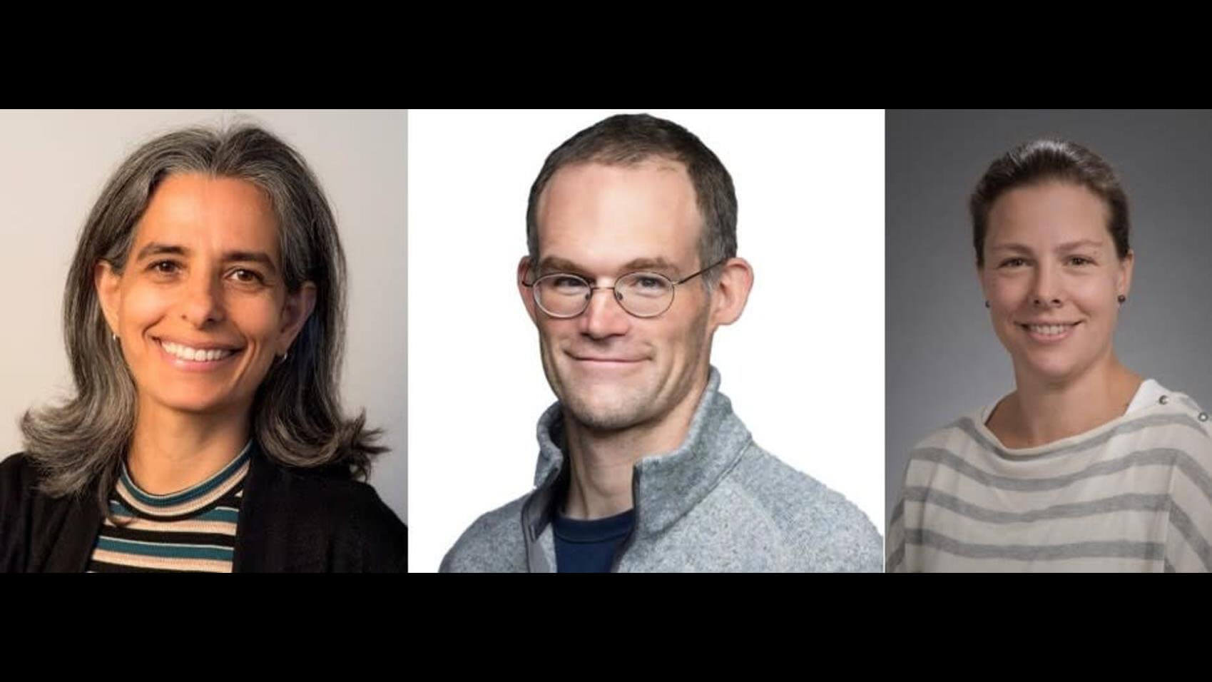 [Left to right: Drs. Meher Antia (Washingnton Research Foundation), and Jesse Gray and Marion Pepper (Seattle Hub): 'Translating a novel and exciting platform technology into concrete applications.']