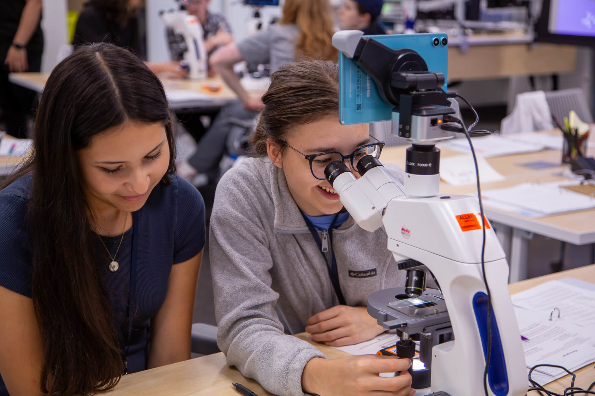 High school students learning at the Allen Institute