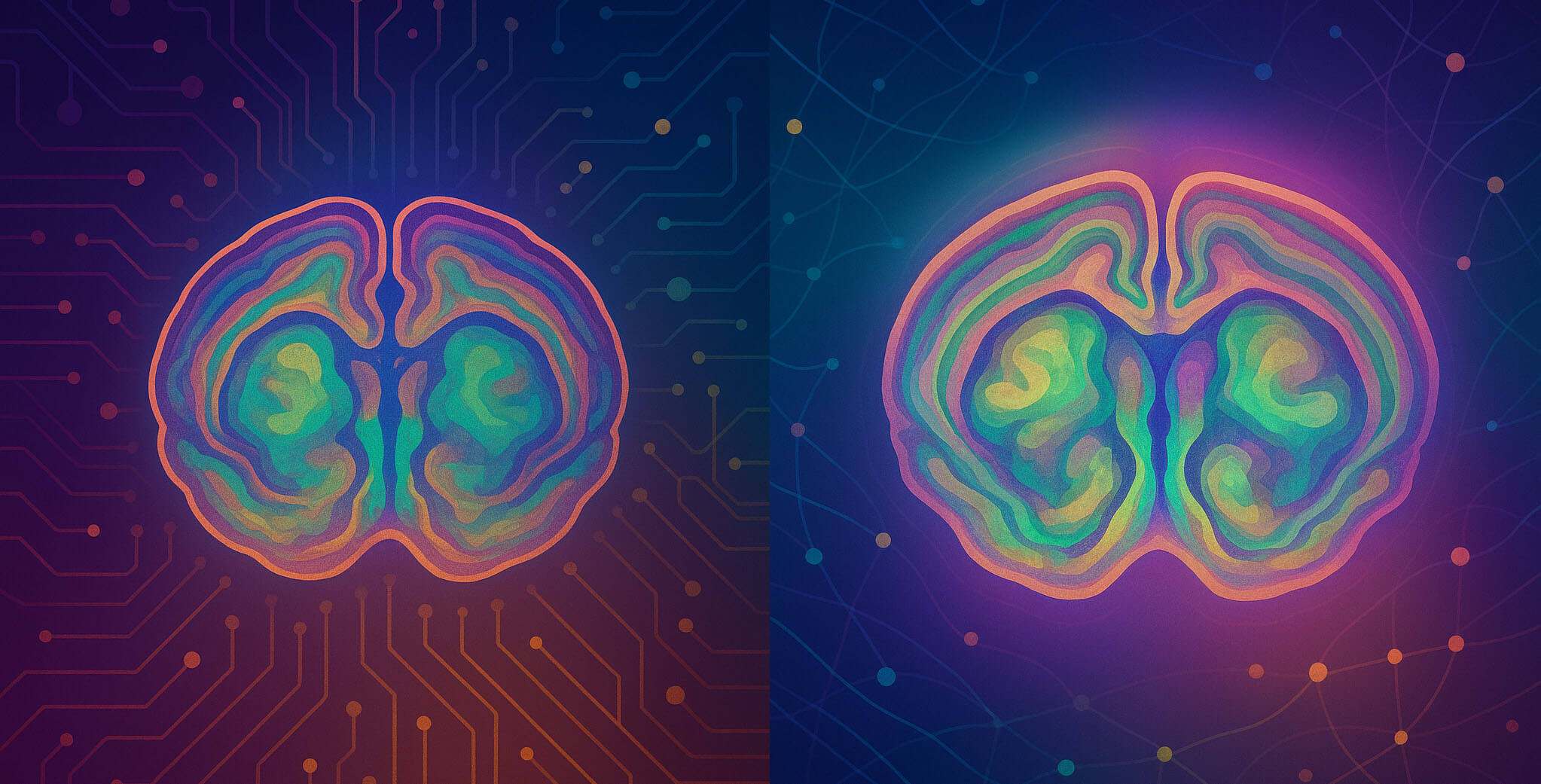 two colorful representations of brain