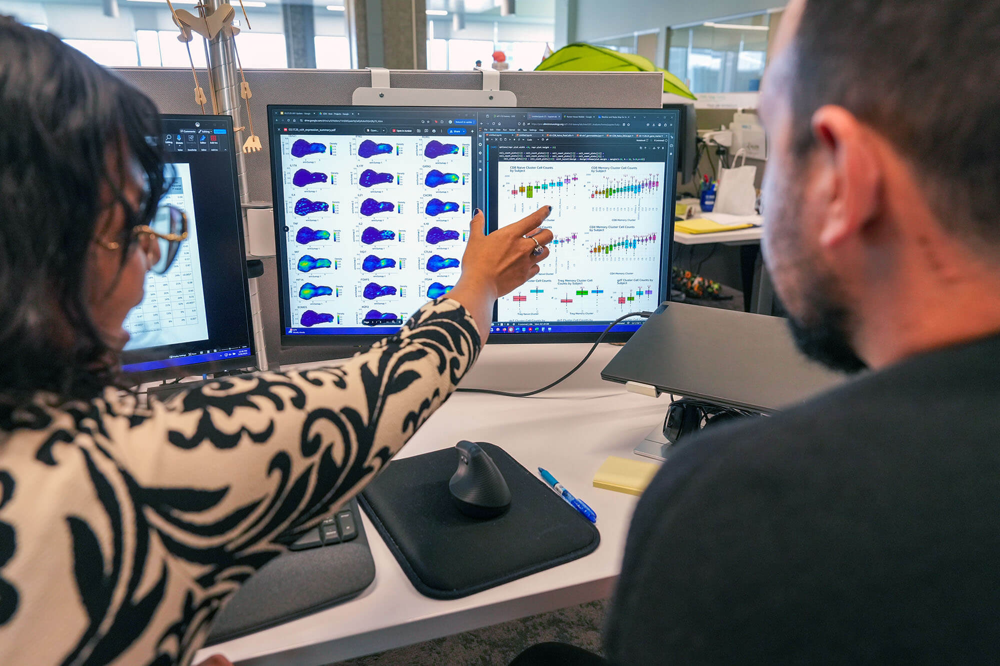 scientist and intern at computer